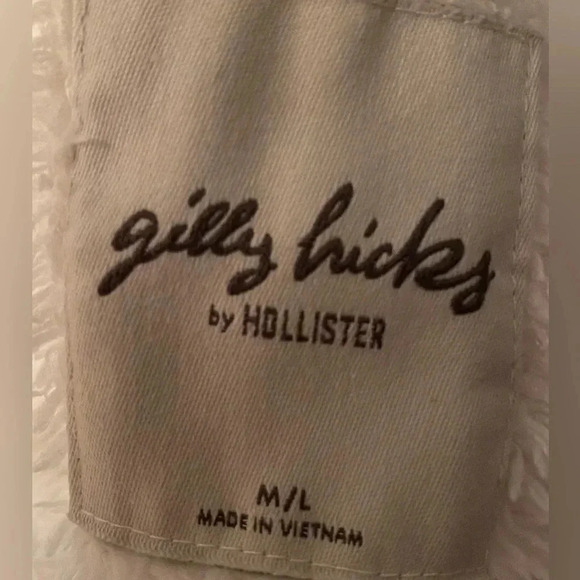 Gully Hicks by Hollister Women’s‎ White Fleece Hoodie w/Kangaroo Pockets EUC M/L - Picture 4 of 12